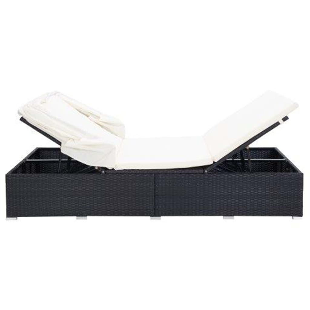 Ligbed Frits - 194x120,5x110 cm - met kussen - zwart