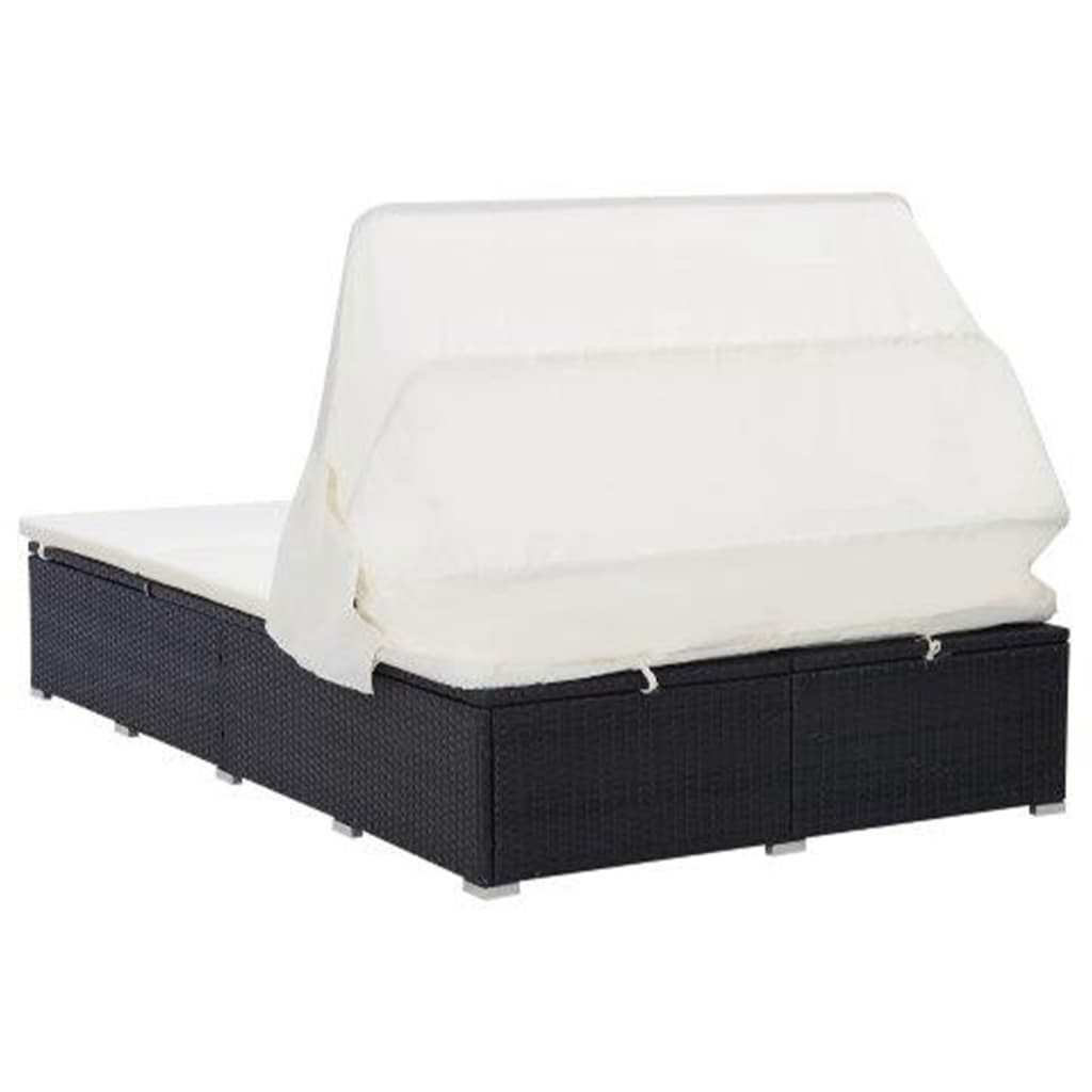 Ligbed Frits - 194x120,5x110 cm - met kussen - zwart