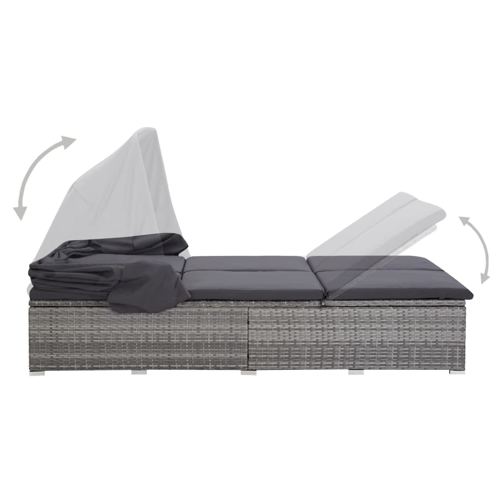 Ligbed Frits - 194x120,5x110 cm - met kussen - grijs