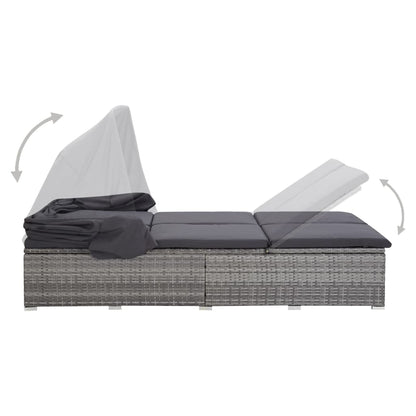 Ligbed Frits - 194x120,5x110 cm - met kussen - grijs