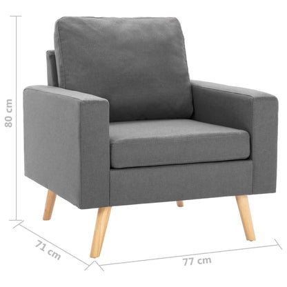 Bankset Esmee - 2 zits - met fauteuil - lichtgrijs