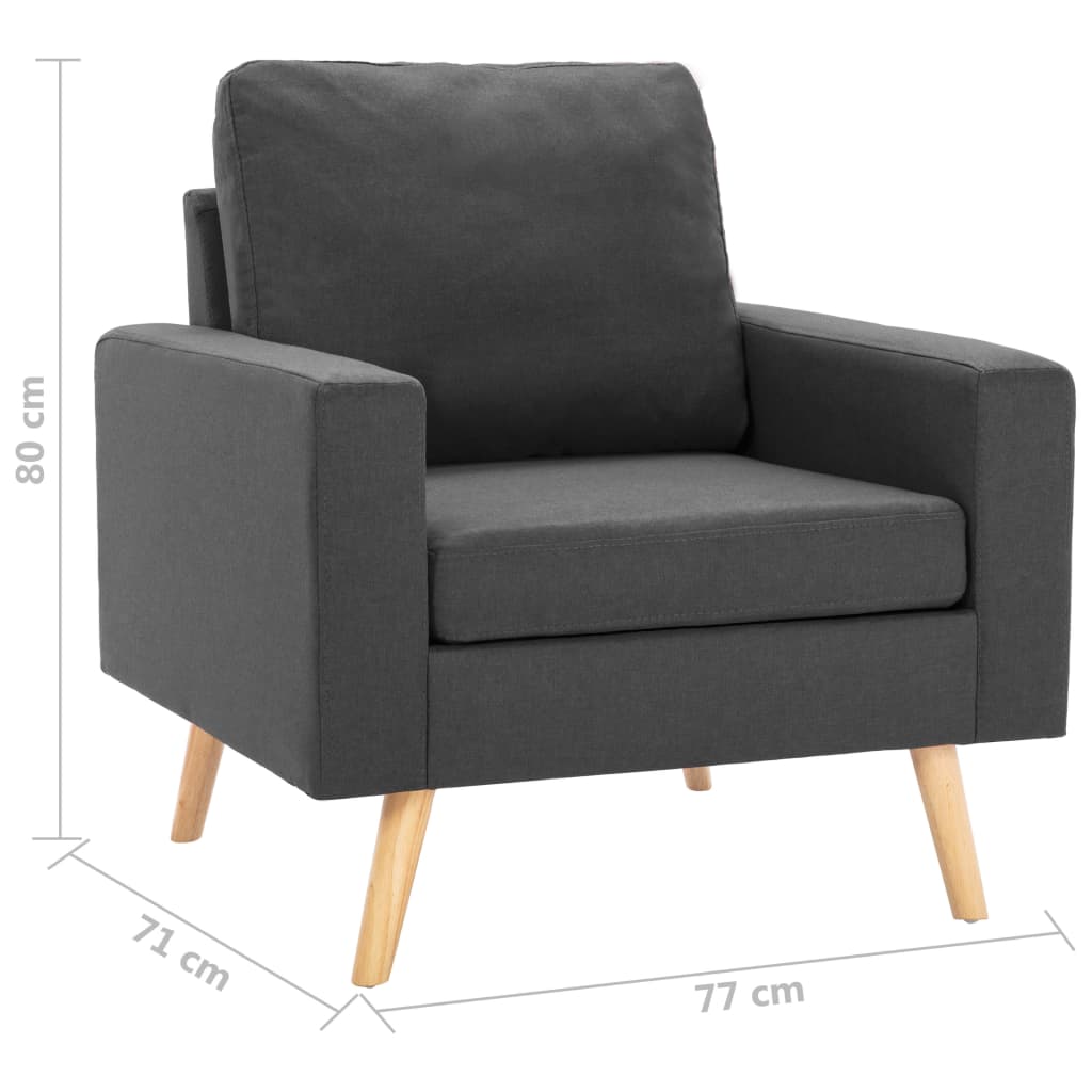 Bankset Esmee - 2 zits - met fauteuil - donkergrijs