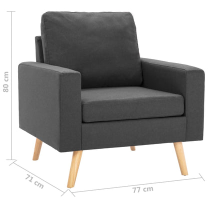Bankset Esmee - 2 zits - met fauteuil - donkergrijs