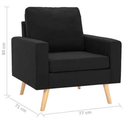Bankset Esmee - 2 zits - met fauteuil - zwart