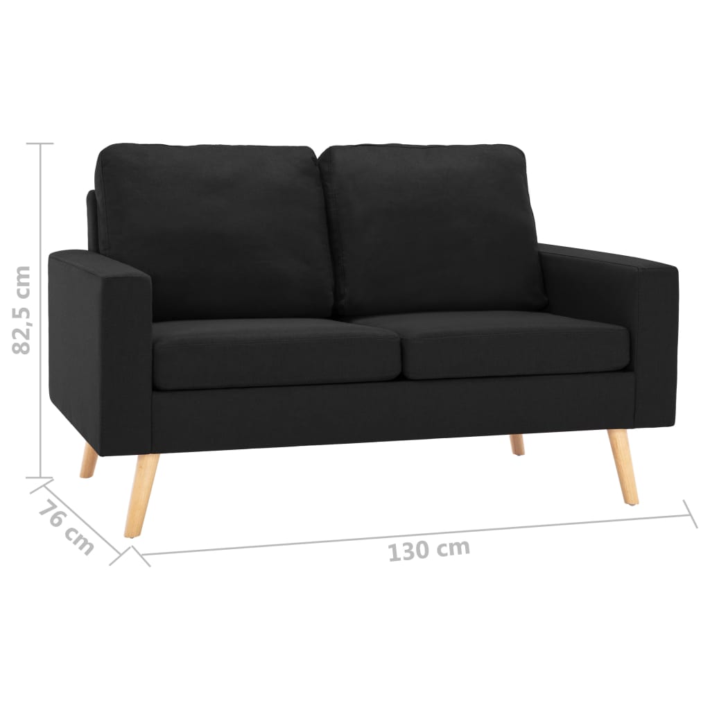 Bankset Esmee - 2 zits - met fauteuil - zwart