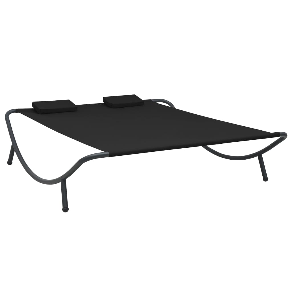 Ligbed Eline - 200 x 173 x 45 cm - zwart