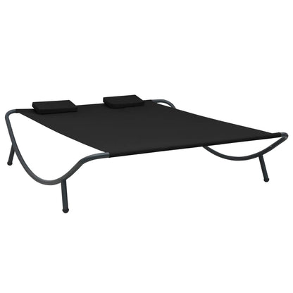Ligbed Eline - 200 x 173 x 45 cm - zwart