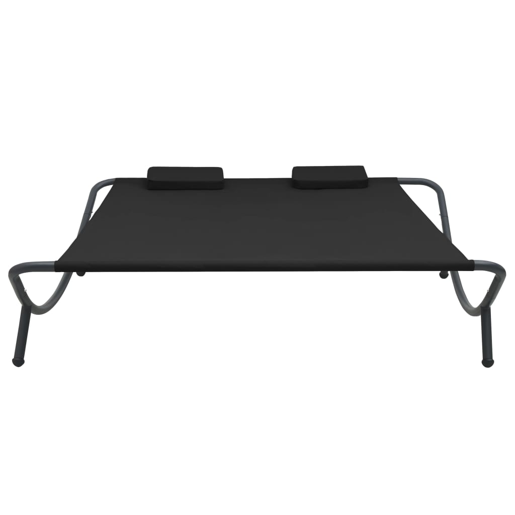 Ligbed Eline - 200 x 173 x 45 cm - zwart