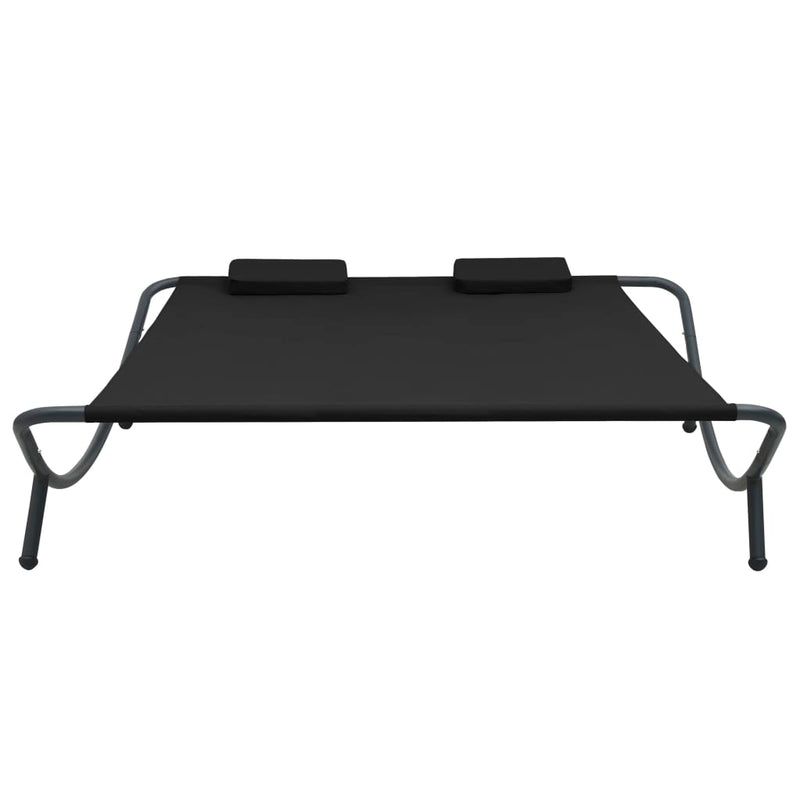 Ligbed Eline - 200 x 173 x 45 cm - zwart
