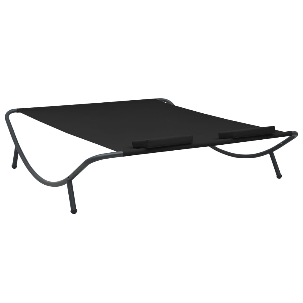 Ligbed Eline - 200 x 173 x 45 cm - zwart