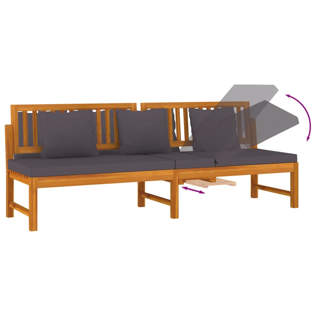 Ligbed Zwaantje - 200x60x75 cm - met kussens - grijs