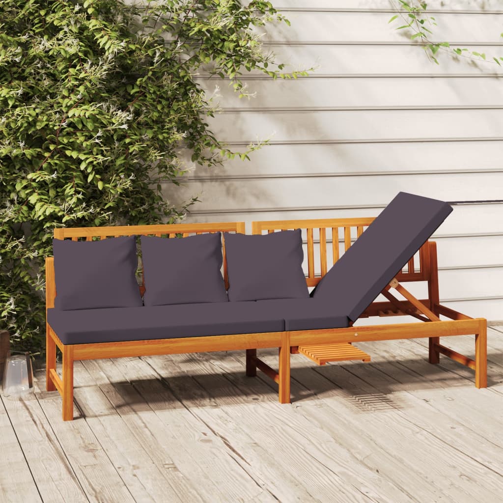 Ligbed Zwaantje - 200x60x75 cm - met kussens - grijs