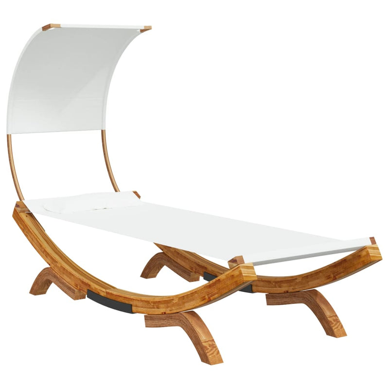 Ligbed Michiel - 100x200x126 cm - met luifel - crème – extra afbeelding