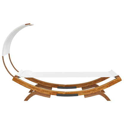 Ligbed Michiel - 100x200x126 cm - met luifel - crème