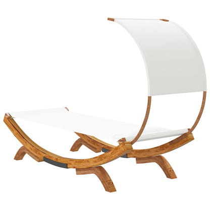 Ligbed Michiel - 100x200x126 cm - met luifel - crème