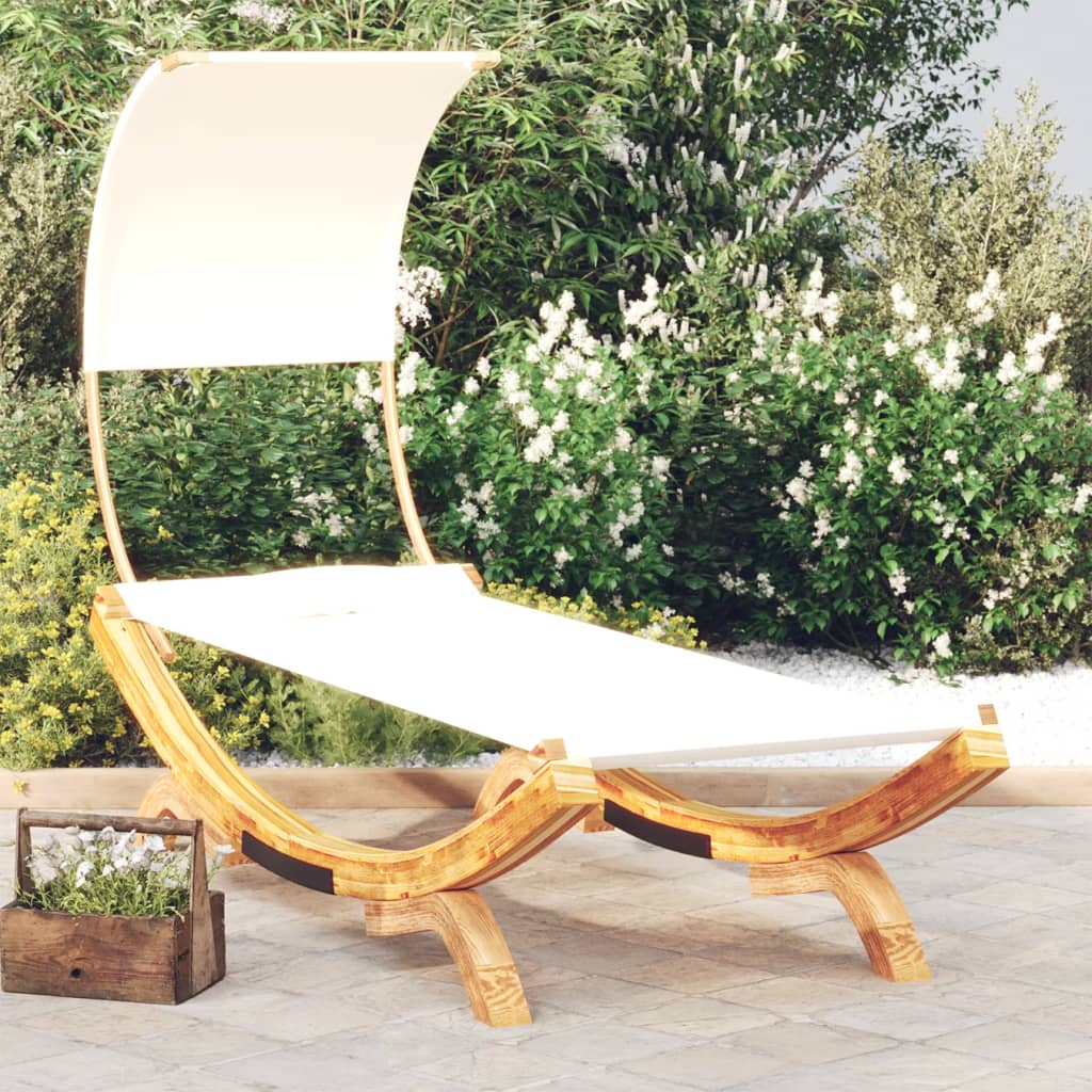 Ligbed Michiel - 100x200x126 cm - met luifel - crème