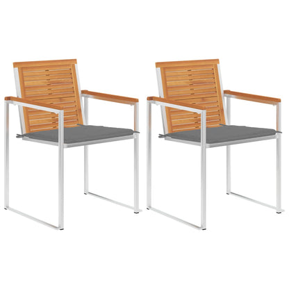 Tuinstoel Ida - 2 stuks - met kussens - grijs