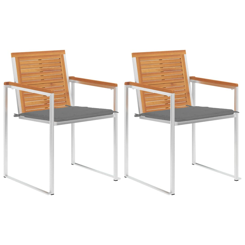 Tuinstoel Ida - 2 stuks - met kussens - grijs – extra afbeelding