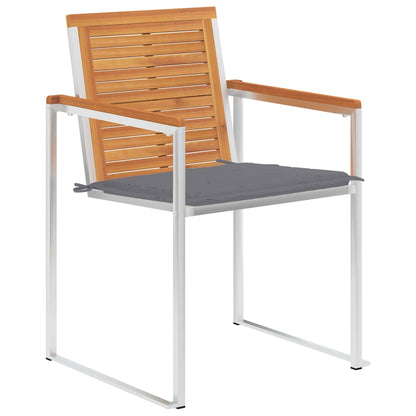 Tuinstoel Ida - 2 stuks - met kussens - grijs