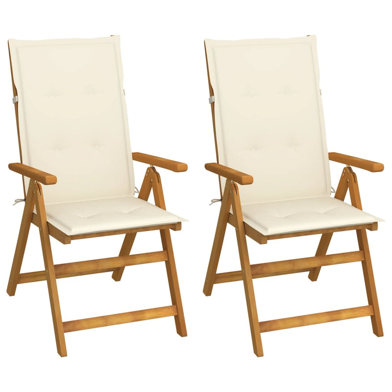 Tuinstoel Jildou - 2 stuks - verstelbaar - met kussens - crème – extra afbeelding
