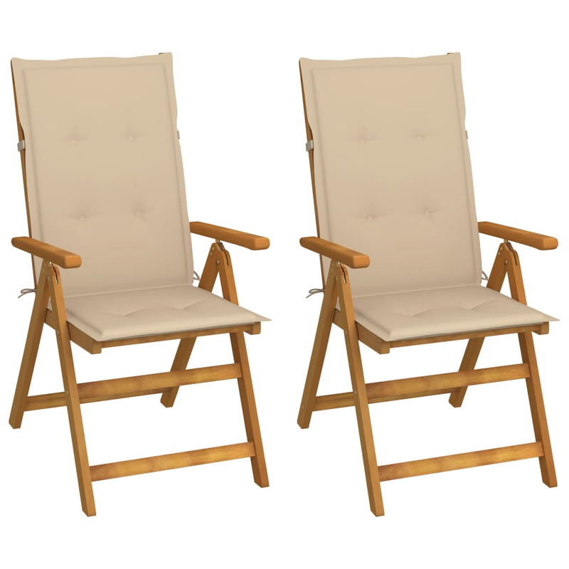 Tuinstoel Jildou - 2 stuks - verstelbaar - met kussens - beige – extra afbeelding