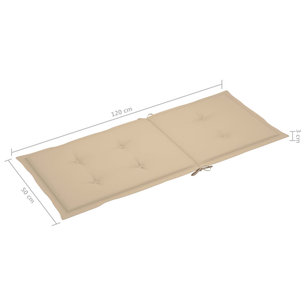 Tuinstoel Jildou - 2 stuks - verstelbaar - met kussens - beige