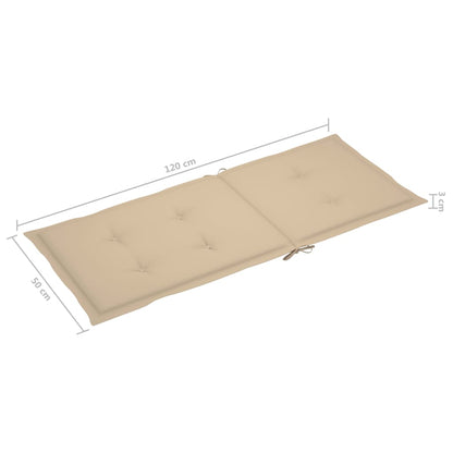 Tuinstoel Jildou - 2 stuks - verstelbaar - met kussens - beige