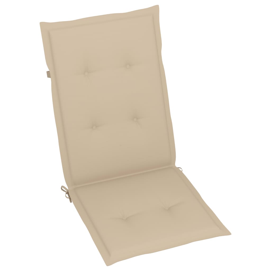 Tuinstoel Jildou - 2 stuks - verstelbaar - met kussens - beige
