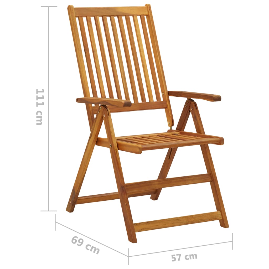 Tuinstoel Jildou - 2 stuks - verstelbaar - met kussens - beige