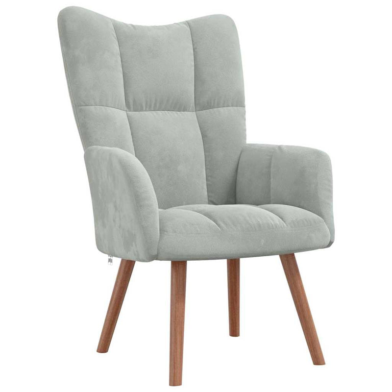 Fauteuil Freek - fluweel - lichtgrijs – extra afbeelding