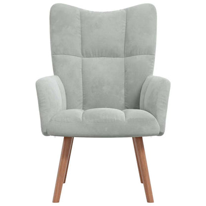 Fauteuil Freek - fluweel - lichtgrijs