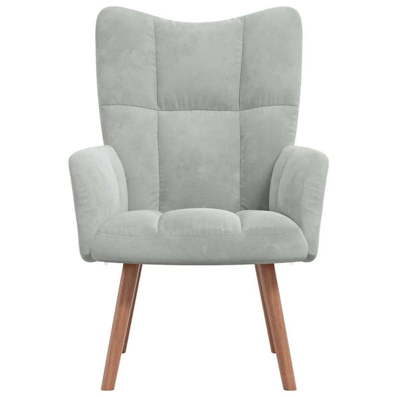 Fauteuil Freek - fluweel - lichtgrijs