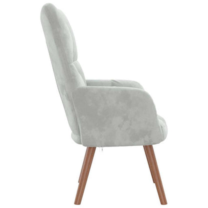 Fauteuil Freek - fluweel - lichtgrijs