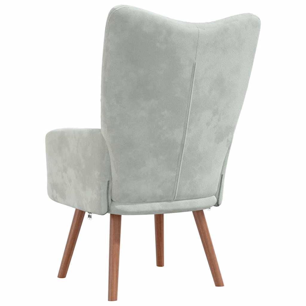 Fauteuil Freek - fluweel - lichtgrijs