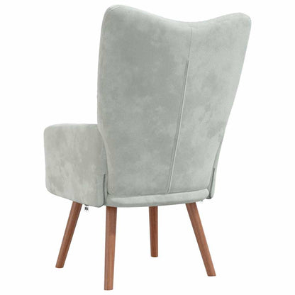 Fauteuil Freek - fluweel - lichtgrijs