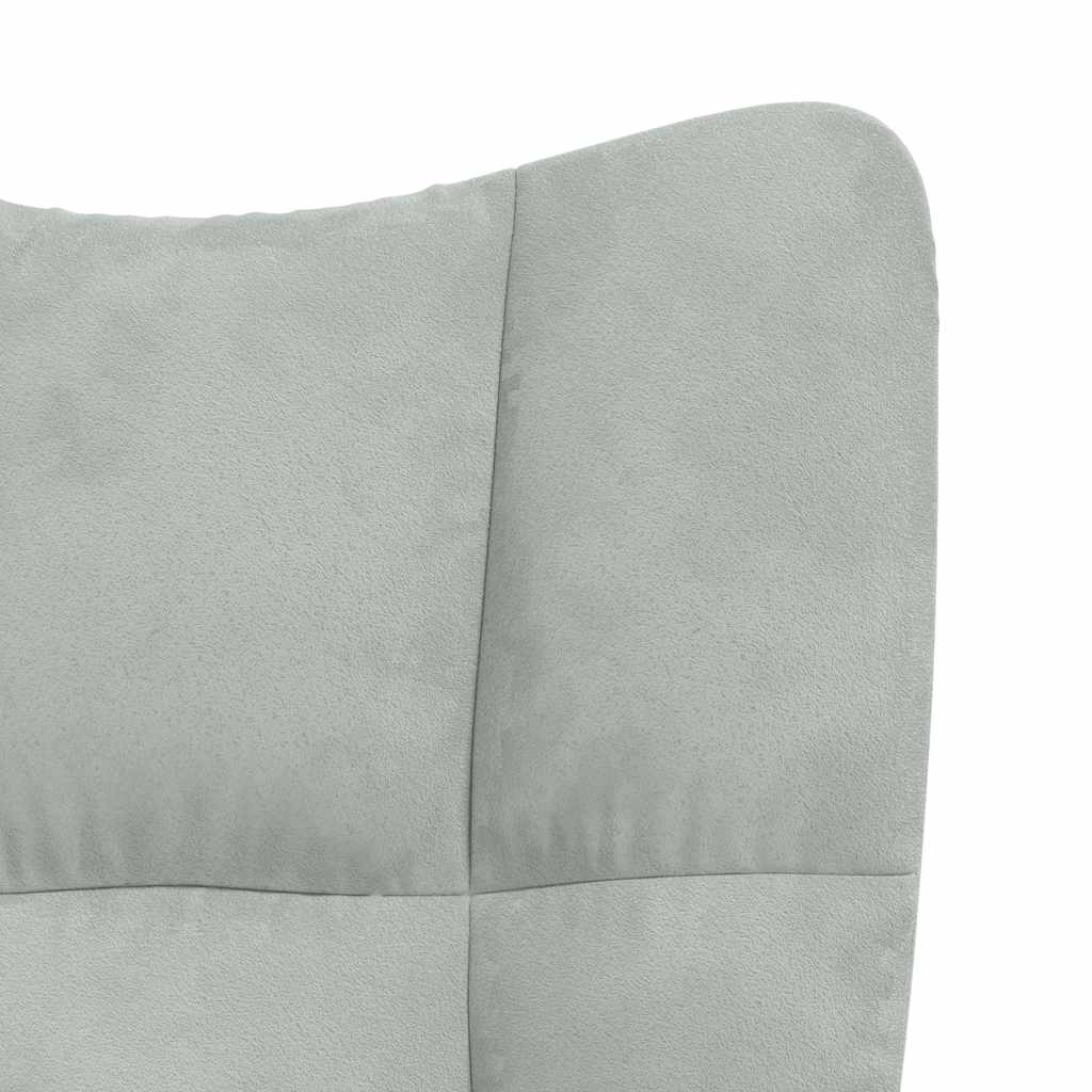Fauteuil Freek - fluweel - lichtgrijs