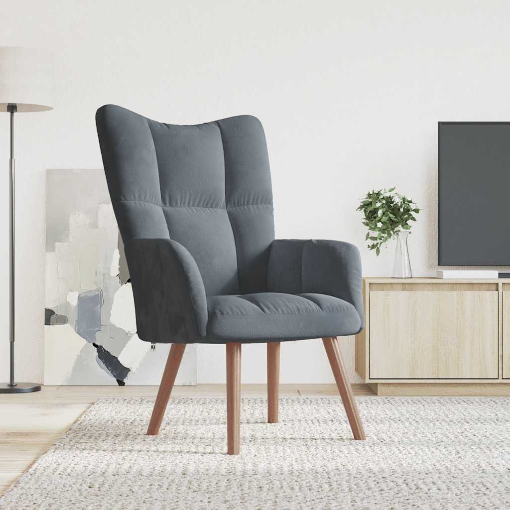 Fauteuil Freek - fluweel - donkergrijs