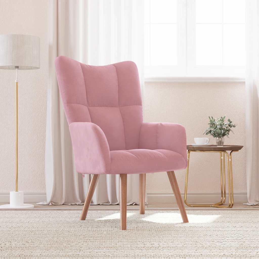 Fauteuil Freek - fluweel - roze