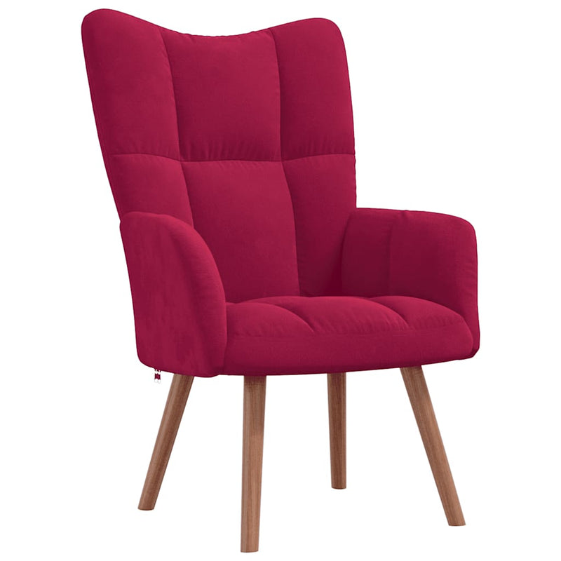 Fauteuil Freek - fluweel - wijnrood – extra afbeelding