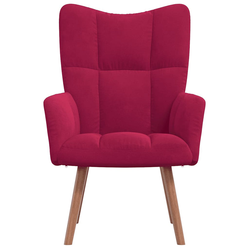 Fauteuil Freek - fluweel - wijnrood