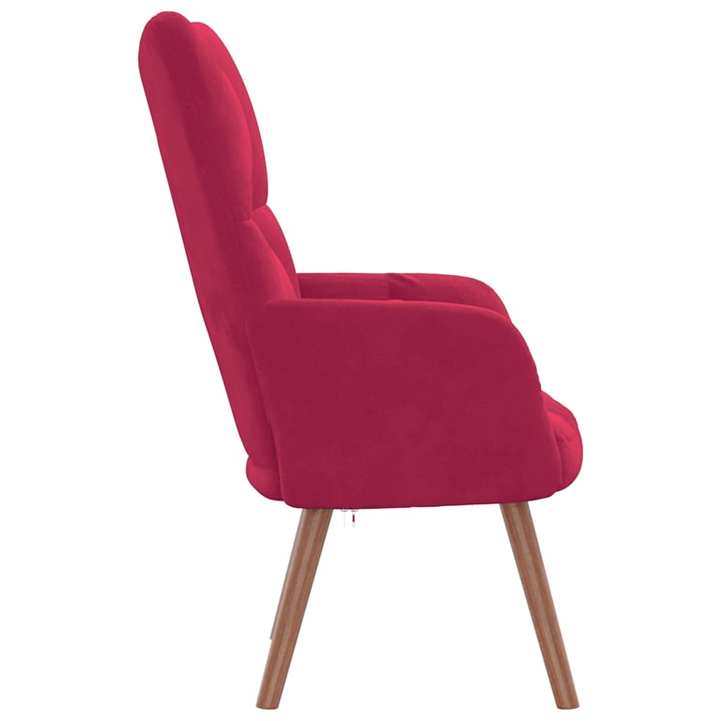 Fauteuil Freek - fluweel - wijnrood