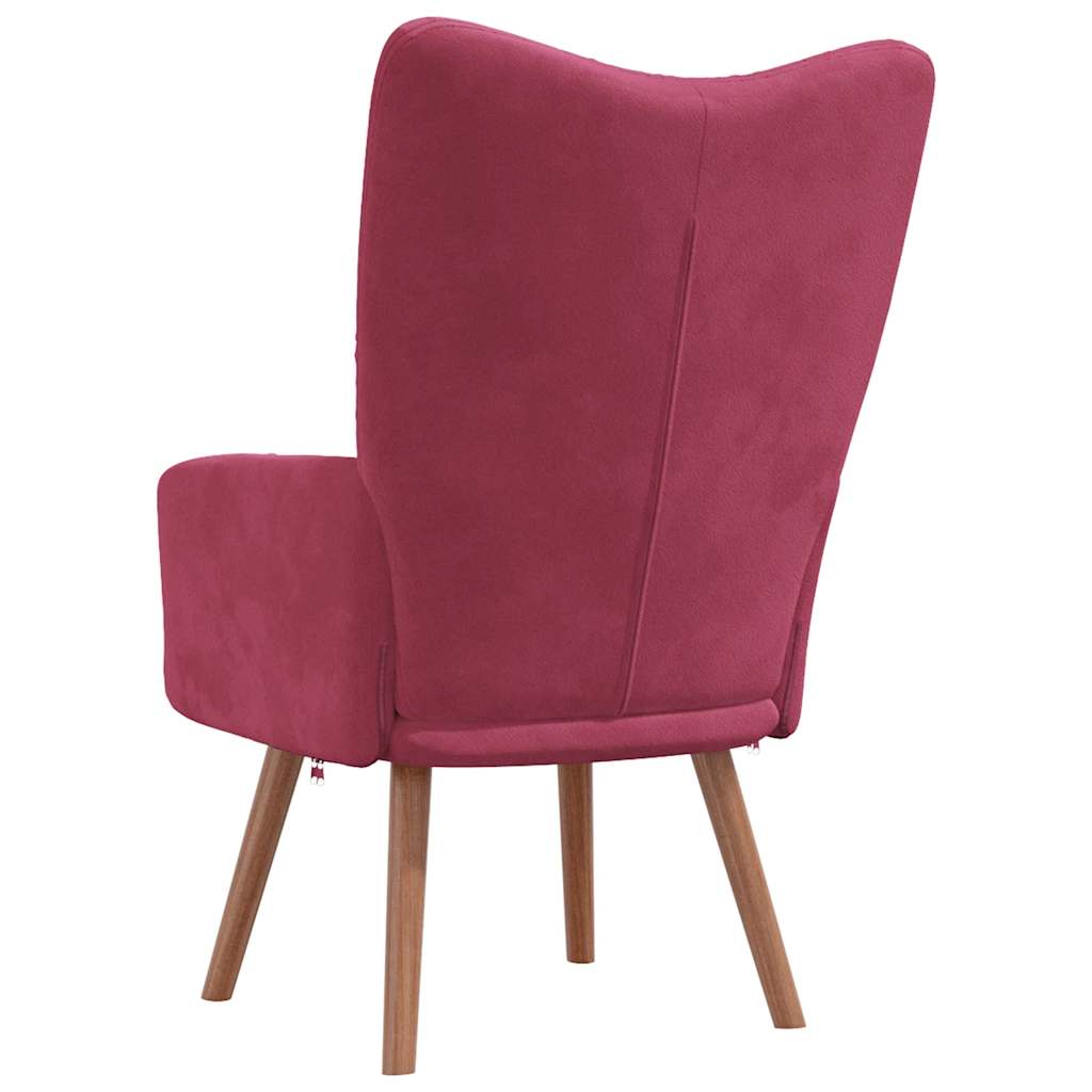 Fauteuil Freek - fluweel - wijnrood