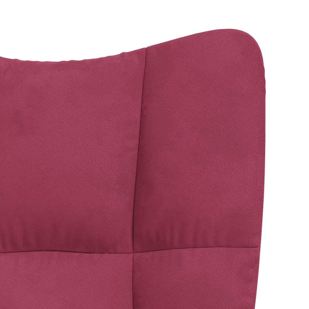 Fauteuil Freek - fluweel - wijnrood