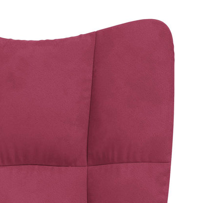 Fauteuil Freek - fluweel - wijnrood