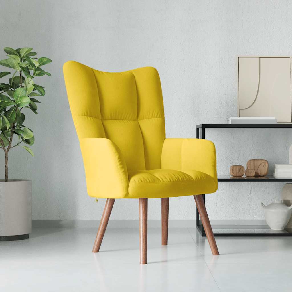 Fauteuil Freek - fluweel - mosterdgeel