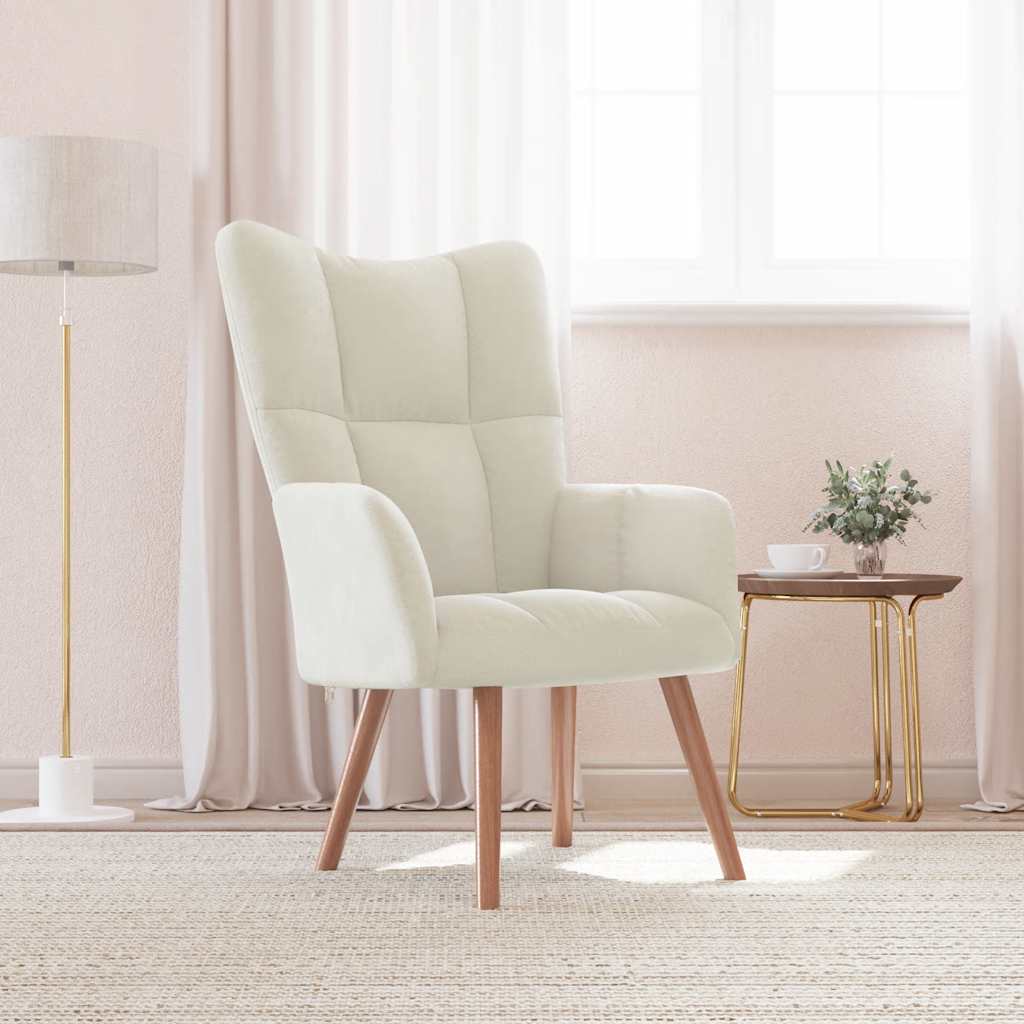Fauteuil Freek - fluweel - wit
