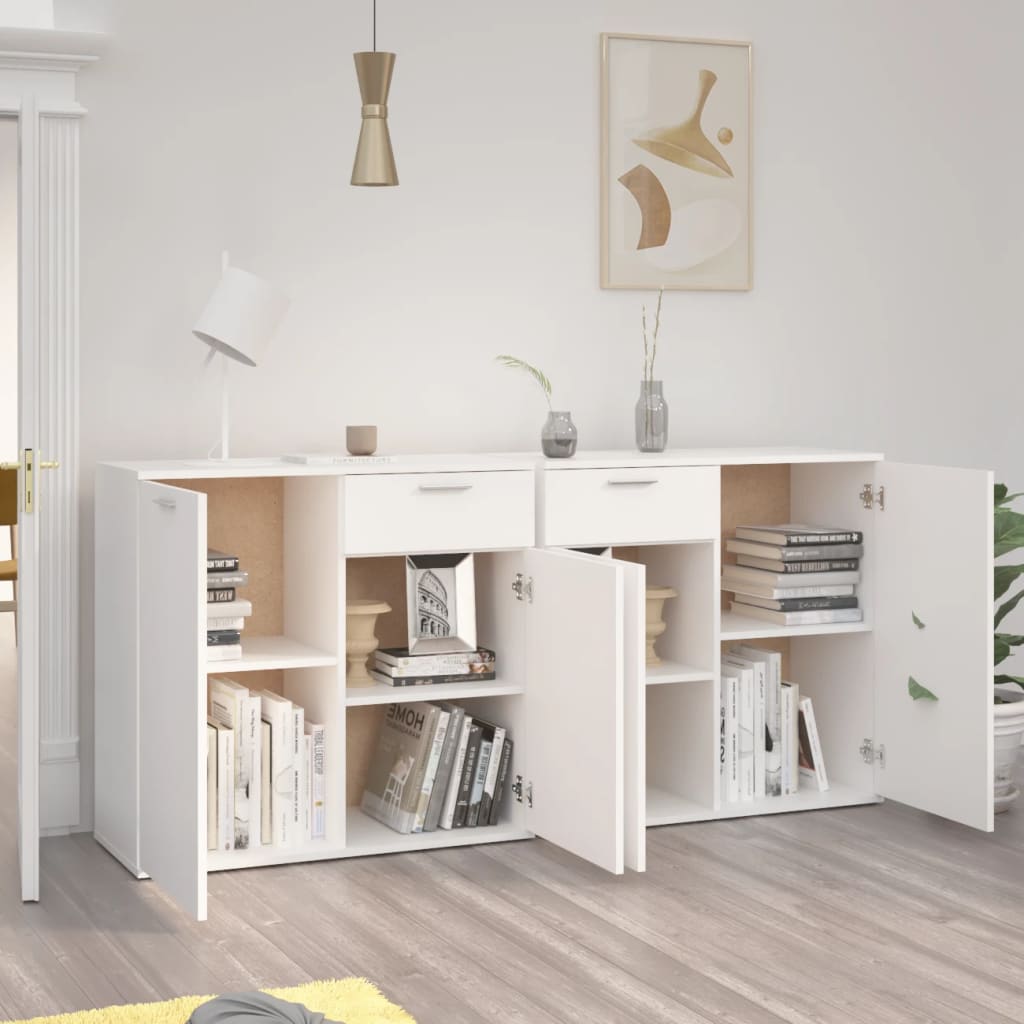 Dressoir Matthias - bewerkt hout - wit