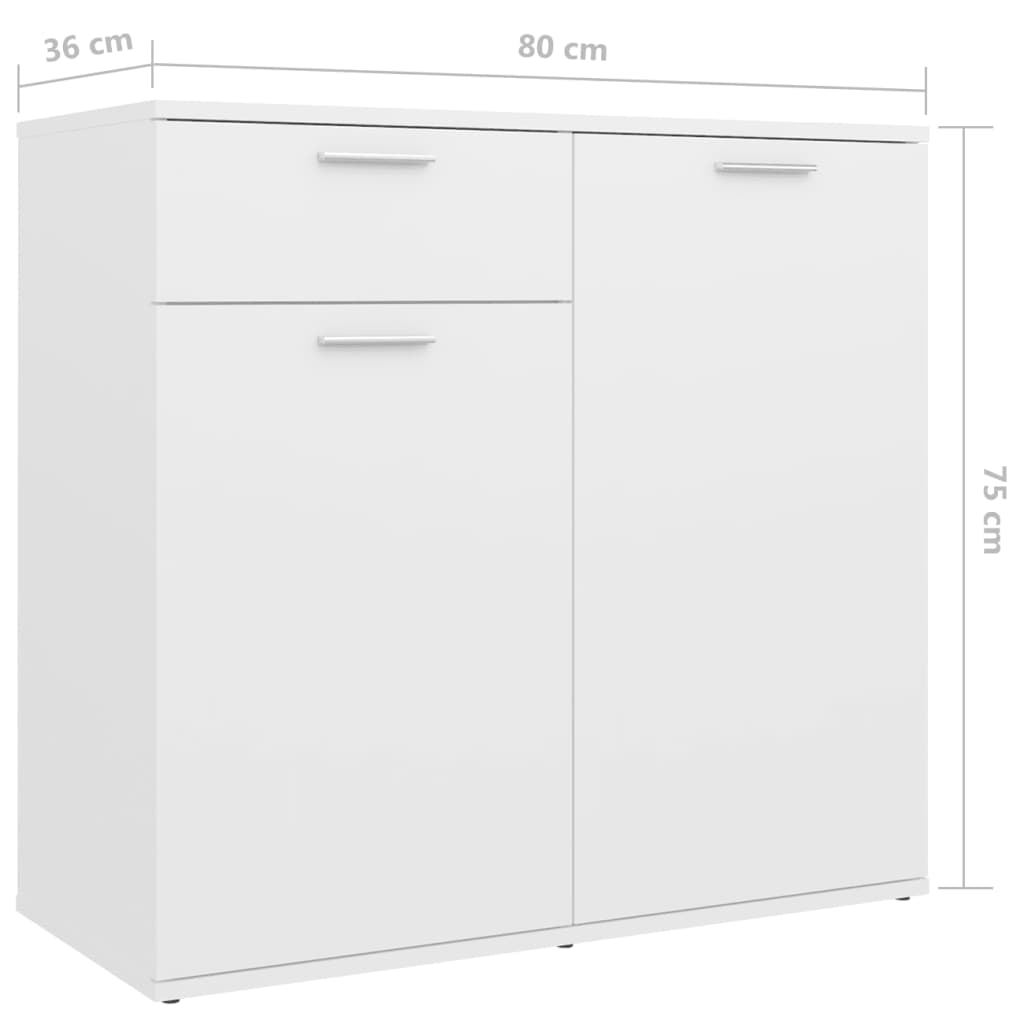 Dressoir Matthias - bewerkt hout - wit