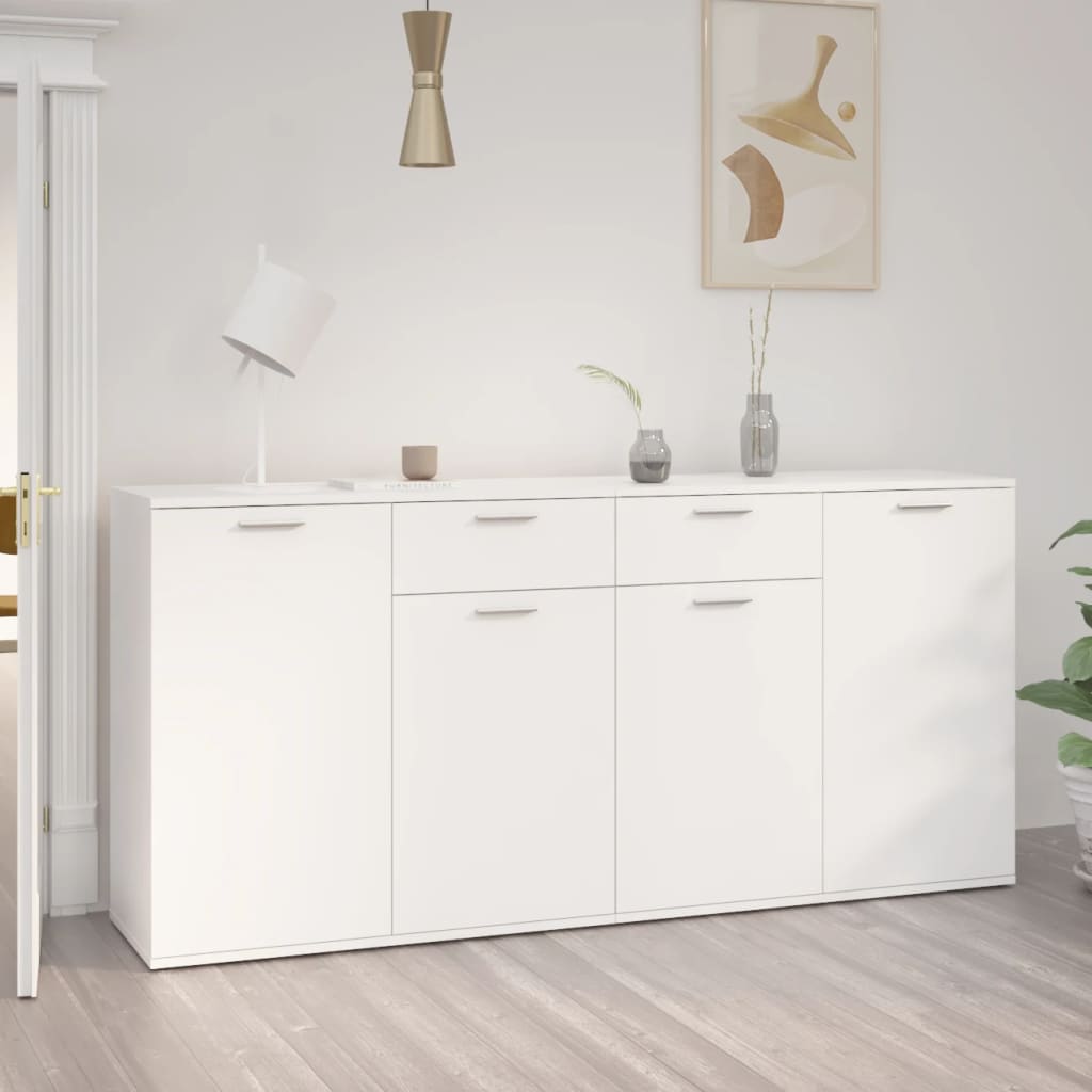 Dressoir Matthias - bewerkt hout - wit