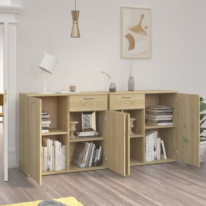 Dressoir Matthias - bewerkt hout - sonoma eiken